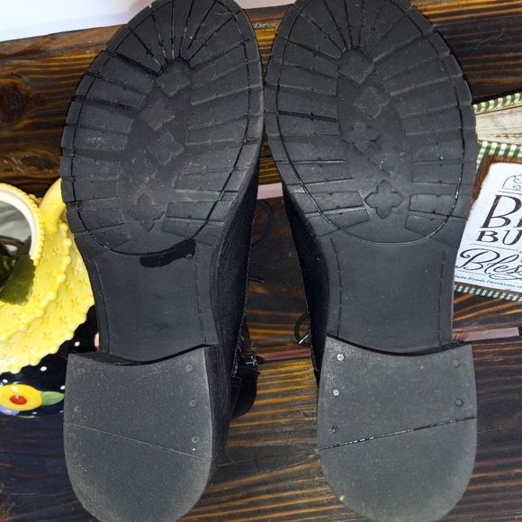 SUGAR Combat Chunky Heel Ankle Boots - Picture 12 of 13